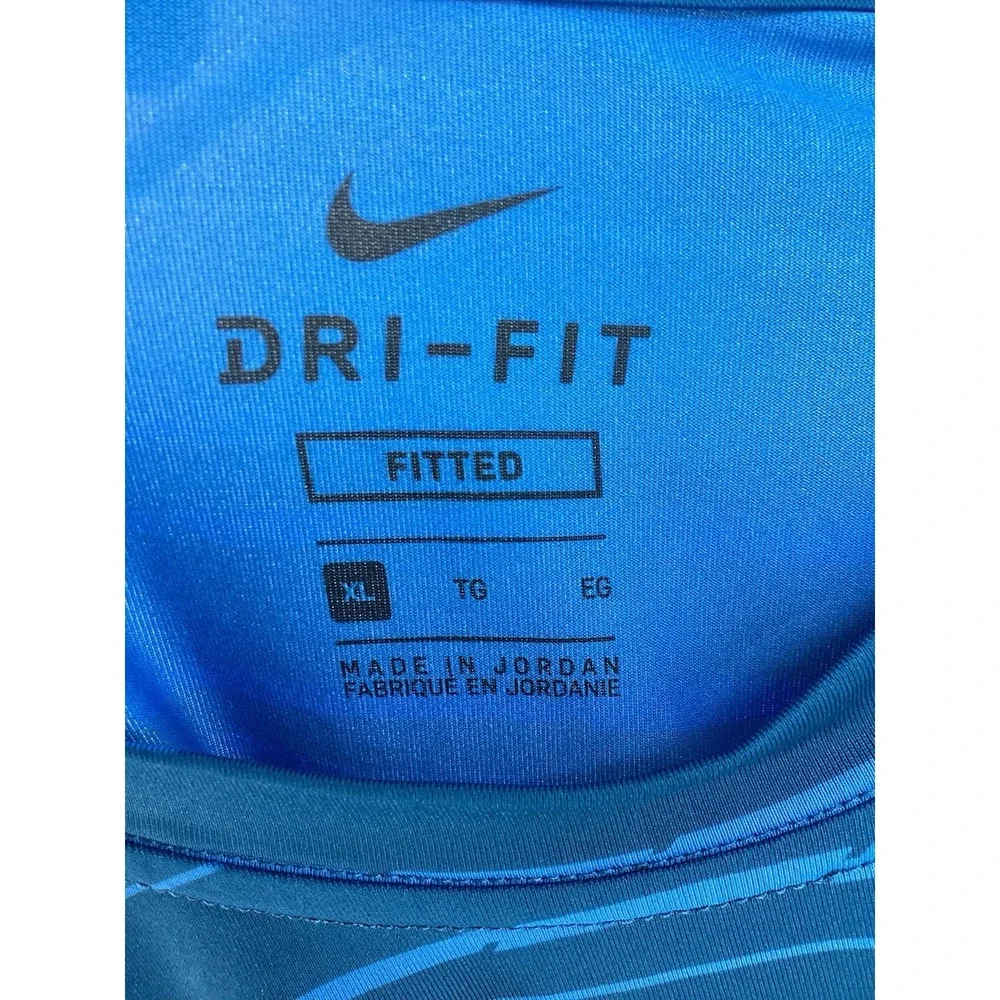 Men's Nike Fitted Dri-Fit Performance Training Shirt 848061-457 Blue XL‎